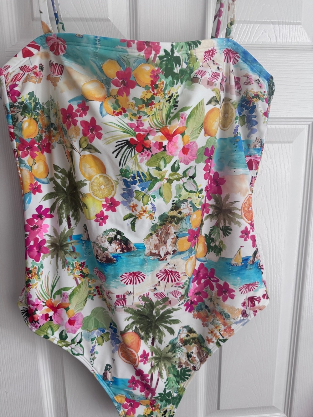 Shade & Shore One-Piece/Strapless Swimsuit, Italian Summer Print - Picture 3 of 10